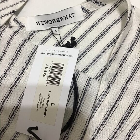 WeWoreWhat White Linen Maxi Dress New Size Large - Picture 13 of 13